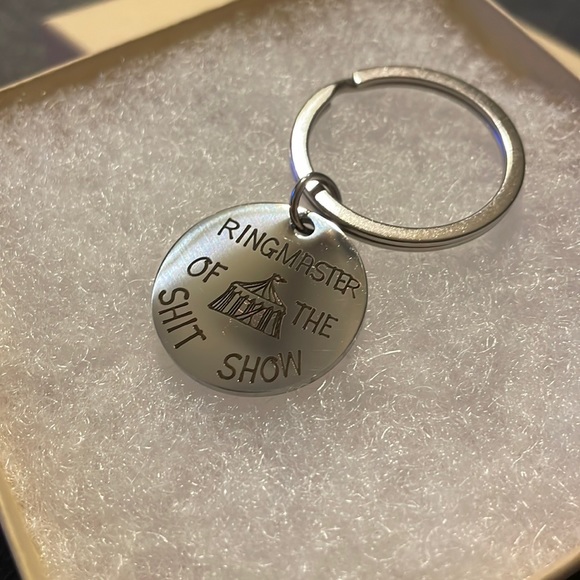 Stainless Steel “Ringmaster of the Shit Show” Bag Charm Keychain 🎡🎪🤹🏼🤣 - Picture 2 of 3